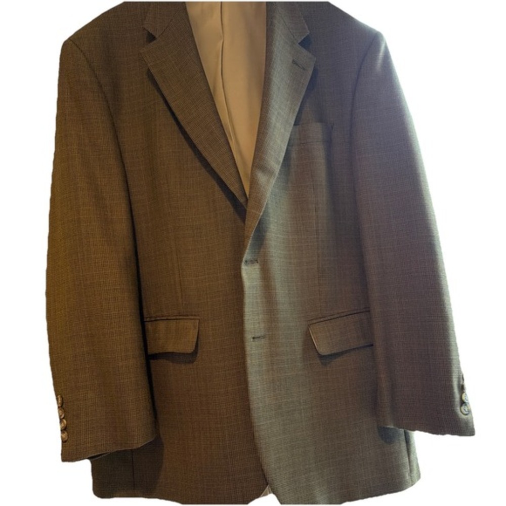 Ralph Lauren 42R Houndstooth Sport Coat - Blazer - Tan, Dark Brown     ‎  4039 - Picture 2 of 16